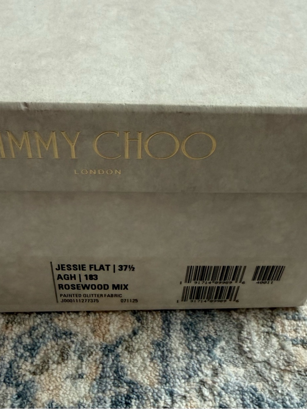 Jimmy Choo Rose Gold Glitter Ballet Flats - Picture 4 of 4